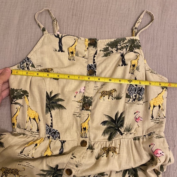 Old Navy linen / rayon midi button down Safari print dress. Size M - Picture 7 of 14
